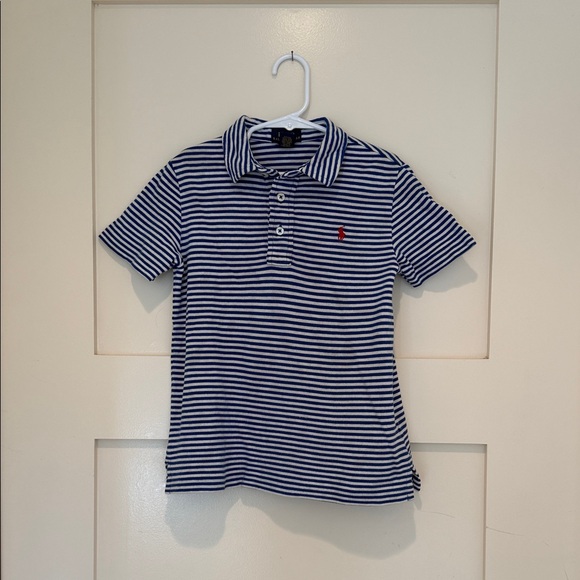 🧒 Polo Ralph Lauren Boys Striped Polo Shirt Size 6 Blue White Red Pony - Picture 3 of 7